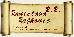 Ranislava Rajković vizit kartica